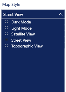 Different map views to choose from