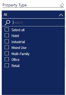 Property Type filter