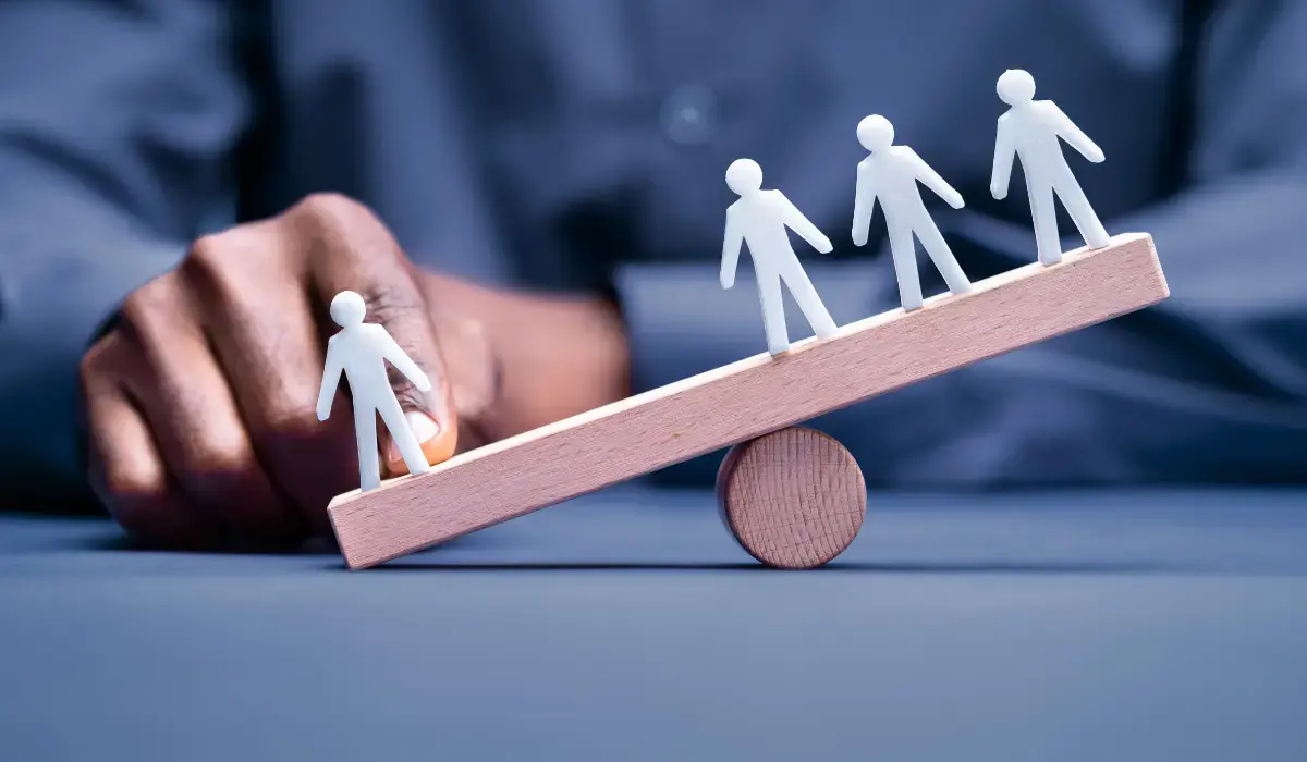 Business person trying to find leverage